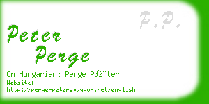 peter perge business card